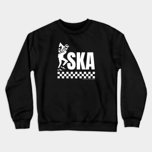 Ska Dancing Rude Boy Design White Print Crewneck Sweatshirt